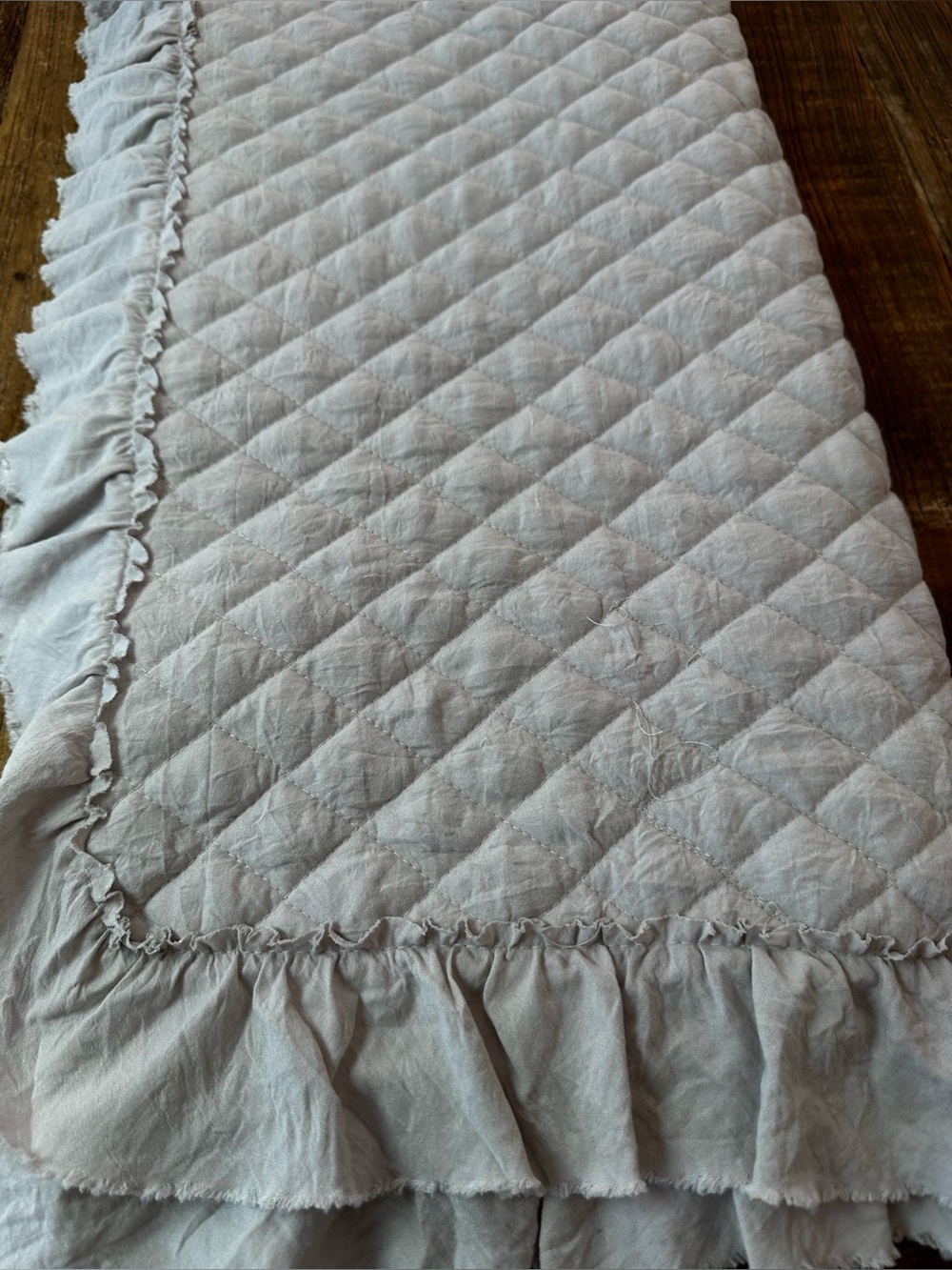 Ruffled Quilted Bed Throw in Light gray - Unbranded - Picture 9 of 12